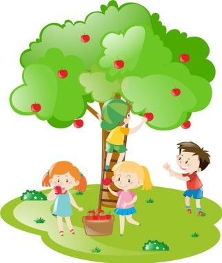 kids-picking-apples-from-apple-tree-vector-18008036